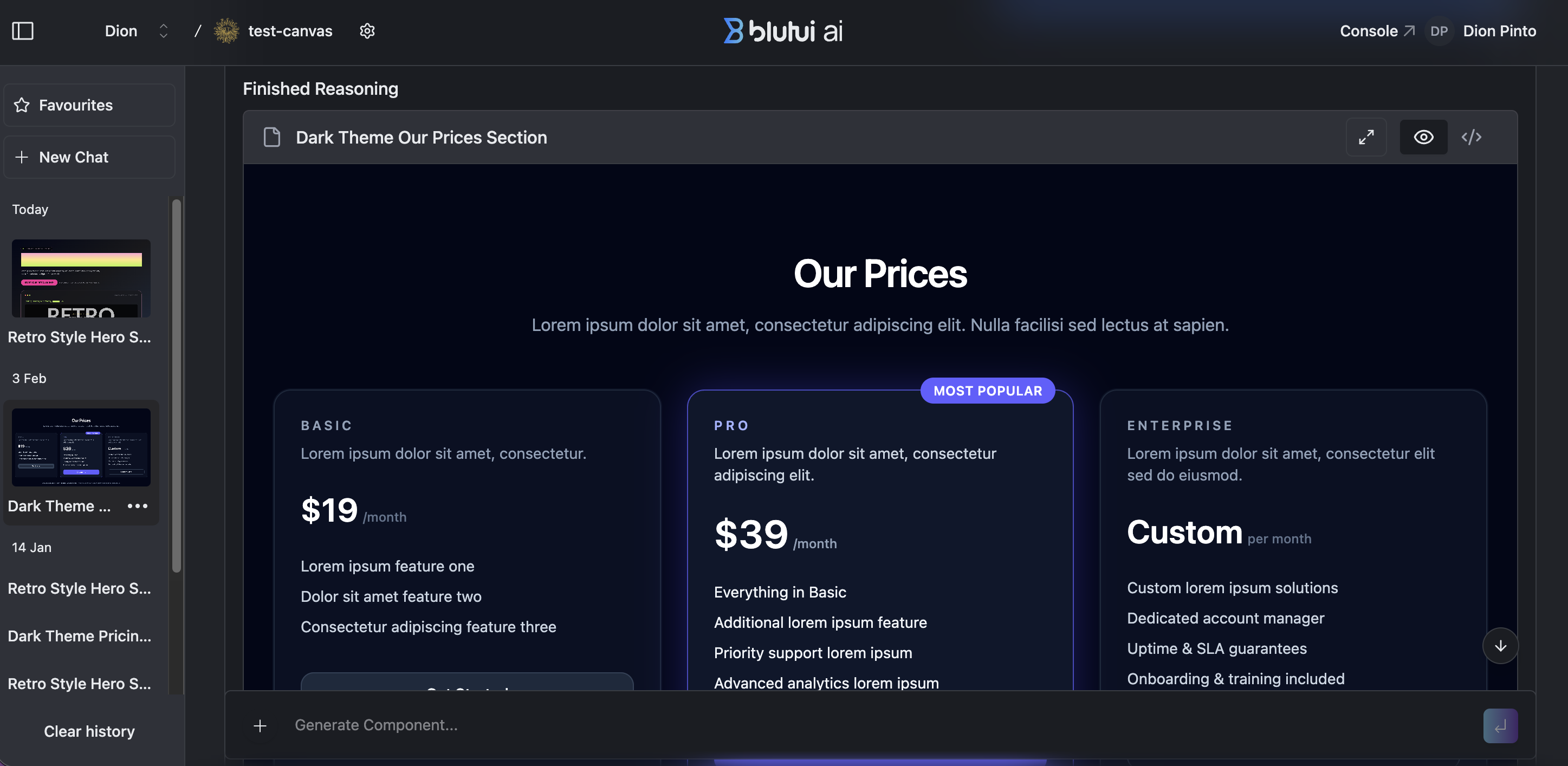 Blutui AI Components board overview
