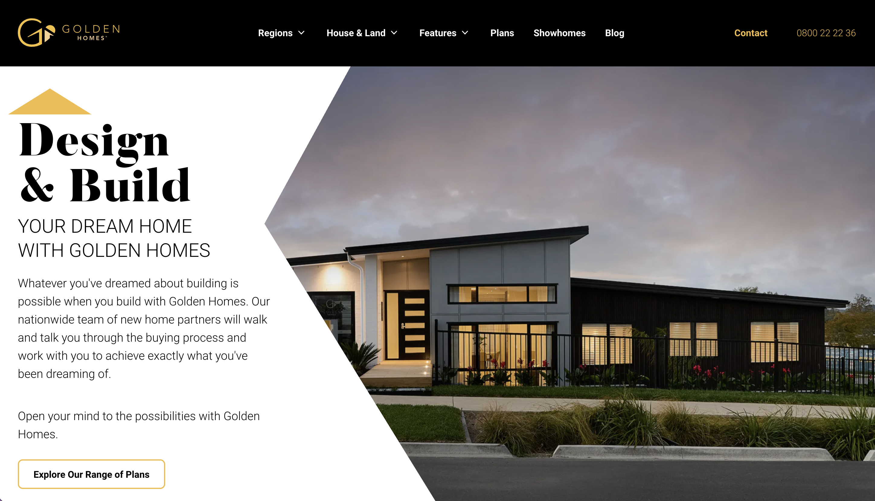 Golden Homes website screenshot